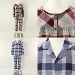 비너스 란제리 면 캐시미어 선염 체크 남여 커플잠옷 VPA4463WM VPA4463WM