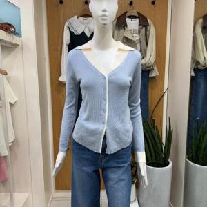 클리지 DP01 레이어드 카라 트임 가디건 CP3WKC04