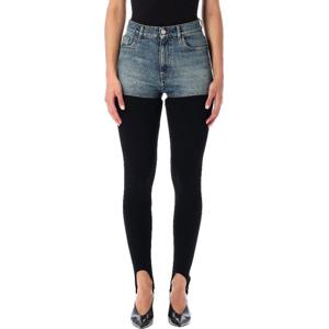 코페르니 하이브리드 리브 데님 레깅스 COPP137F2022 BLKBLUE