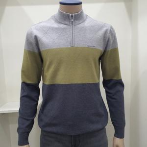 [크로커다일남성]아가일 하프 집업 라운드 니트 CDAAAKR3317-45