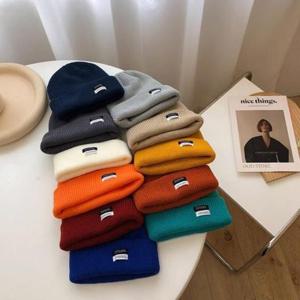 여성모자 남녀 패치 심플 니트비니 남성비니 여성비니 11컬러