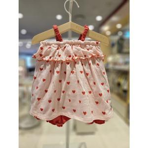 [블루독베이비] 블루독베이비(hu)26.SS여름신상 PK)미니하트상하세트 46370-672-23 여아상하복 나시 등원복 실내복 외출복 46370