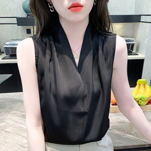 [휴드] 미르티 새틴 쉬폰 블라우스 셔츠