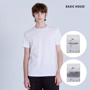 [베이직하우스](3PACK) 순면 라운드넥 반팔티셔츠