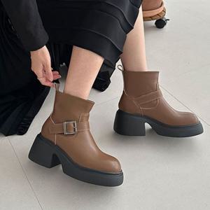 홀릭 HSM010 여자 워커 고급 소가죽 부츠 가을 겨울