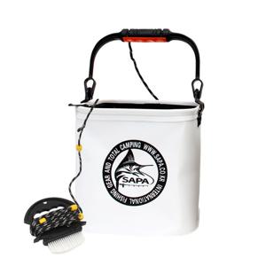 싸파 사각 솔 두레박 24cm 화이트 접이식 갯바위낚시