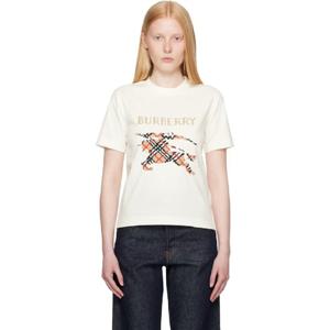 26 SS 버버리 여성 화이트 라지 로고 티셔츠 252376F110001