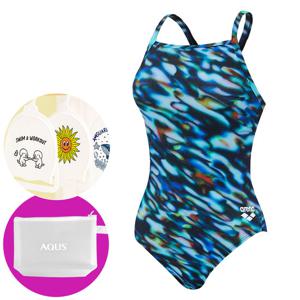 아레나 여성 수영복 오션플로우 선수 원피스 테크백 A5BL1CO04 BLU 가방 수모행거 증정