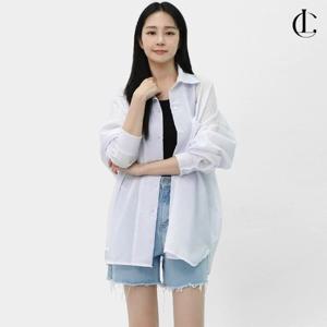 엘케이트 여자 스트라이프 오버핏 지짐이 시어서커 여름셔츠 LNNT010