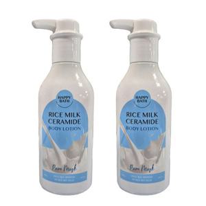 해피바스 라이스밀크 세라마이드 바디로션 400gx2개 퓨어머스크 대용량 고보습 바디크림