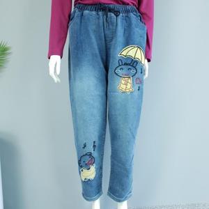 마마옷짱]가을 여성 캐릭터 밴드 청바지 항아리  밴딩팬츠