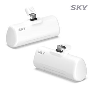 ★2개구성★ 스카이 필 X12 미니 일체형 도킹 보조배터리 5000mAh C타입 아이폰 8핀