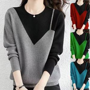 [로라제이] 로티스배색니트 M0222_여성니트