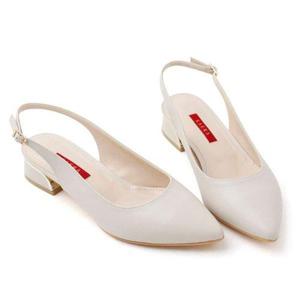 갤러리아_SAERA 세라 여성 소가죽 포인티드 토 슬링백 샌들 S20G401 크림 3CM