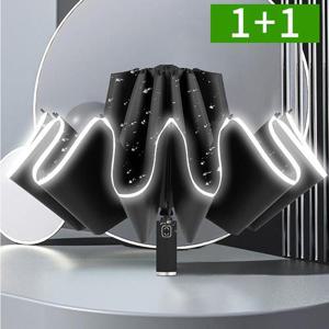 1+1 거꾸로 3단 자동우산 튼튼한 접이식 암막 양우산 대형 장우산
