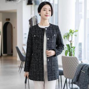 엄마옷 트위드 라운드 롱자켓 515BMN172 중년여성/50대/60대/마담/빅사이즈/할머니옷