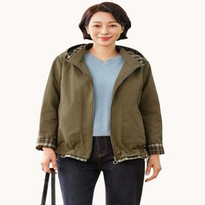 [마담엘레강스][마담엘레강스] 루이스 체크 배색 트렌치 점퍼 KYV3JP01