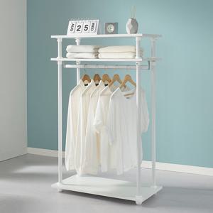 이지온 사각스퀘어우드 스탠드 2단 선반 행거 ESW-421