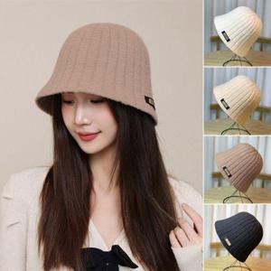 여성모자 가을겨울 부드러운 넓은 골지 벙거지 버킷햇 (WD3D289)