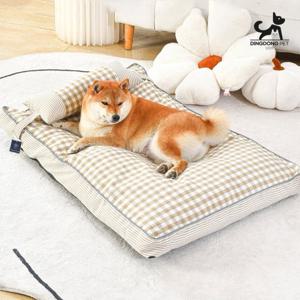딩동펫 반려동물 홀리데이 체크 쿠션 침대 L