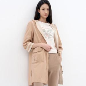 [지센][지센] 컬러 배색 후드 코트 LCCAN227_BE