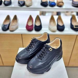 [탠디]여성 6CM 키높이 소가죽 운동화 어글리 슈즈 블랙 X23218_DG