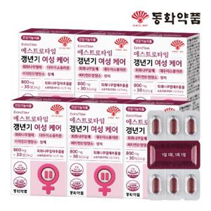동화약품 에스트로타임 갱년기 여성 케어 회화나무열매 대두이소플라본 비타민D 영양소 정제 6박스 (180정)