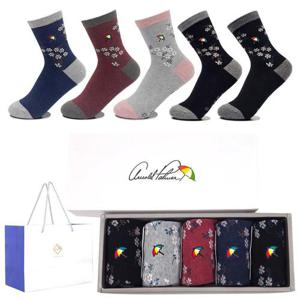 [아놀드파마]아놀드파마 미끄럼방지 여자양말선물세트 5족구성 SL004 쇼핑백포함