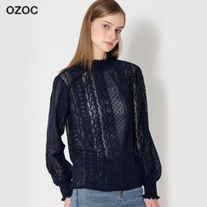 [오조크(OZOC)] 레이스 넥카라 블라우스 (택가격: 79000원)