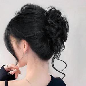 [언니네 가발] 웨이브 올림머리 집게핀 가발(블랙)