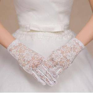 레이스장갑 여성 망사 레이스 장갑 꽃무늬 화이트 1P 웨딩 행사