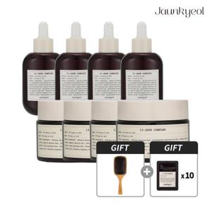 자운결 진액 주름미백기능성 크림x4개 + 세럼x4개 패키지 (+우드브러쉬&샘플 증정)