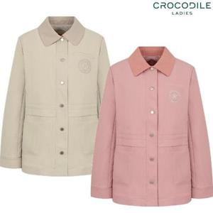 [크로커다일레이디](CLESCT202) 배색카라 중기장 캐주얼 자켓 코트_GN