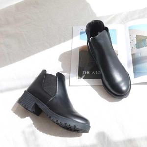 여성 낮은굽 첼시 부츠 캐주얼 가을 앵글 부츠 코디 (W4BD558)