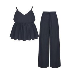 [바닐라비]여성 캉캉 블라우스 와이드 팬츠 세트