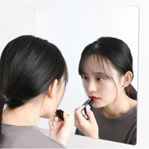 붙이는 아크릴 거울 무타공 화장대 욕실 현관 벽 안전 깨지지않는 부착식 사각 20x20cm