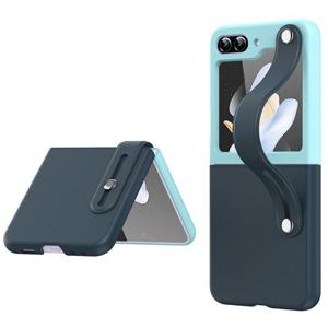 갤럭시 Z플립5 지플립5 투톤 슬림 가죽 스트랩 스탠드 핸드폰 휴대폰 케이스 M866