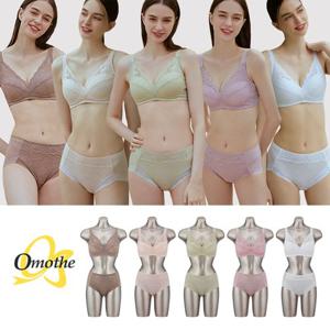 [오모떼] 데일리 한겹보정 레이스 브라렛 팬티 10종 풀세트