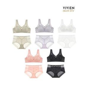 [비비안]비비안 스킨핏 아쿠아 편안한 런닝형 컴포트 여자속옷세트 6+6