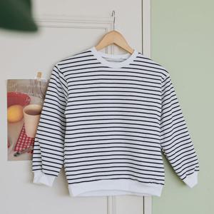 라인 기모 주니어 맨투맨티셔츠 BW