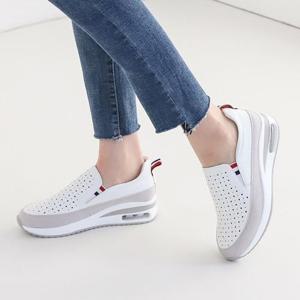 [니나스파리]소가죽 펀칭 라인밴드 스니커즈