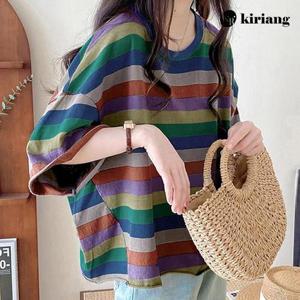 [키리앙]알록 빈티지 가오리핏 티셔츠