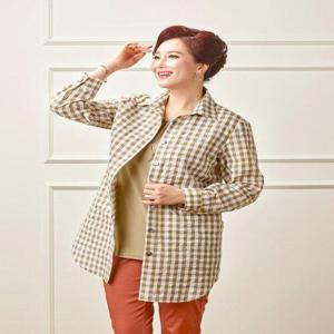 [마담엘레강스][마담엘레강스] 시어서커 체크 셔츠형 재킷 K211JK02