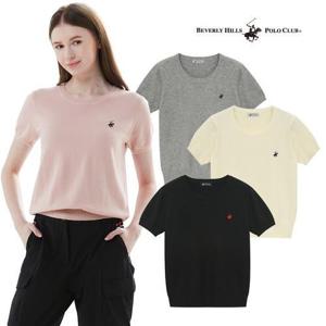 [비버리힐스폴로클럽] 여성 소프트터치 베이직라운드 니트