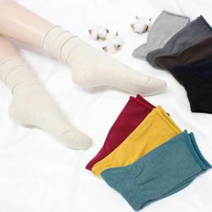 [서울양말]5종세트 여성 롱무지 돌돌이 양말 롱삭스 긴목 장목 중목 무지 학생 패션