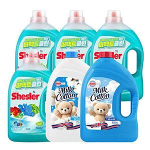 [아토세이프]NEW 쉬슬러 퍼펙트 클린 에이프릴 3.05L 4개 +밀크코튼 섬유유연제 에이프릴향 .3.06L 1개 +..