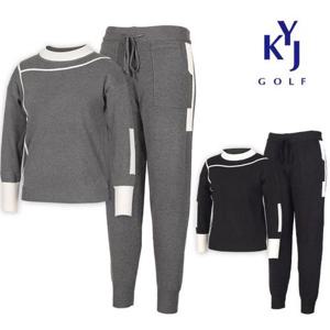 [김영주골프][김영주골프] 봄가을 여성 상하의 세트 조거팬츠 골프니트 KNWLSE01