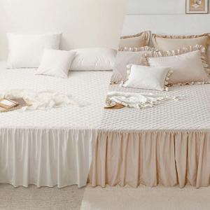 [에어룸] 로맨틱 무드 플란넬 프릴 셔링 침대커버/스커트 Q 퀸