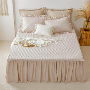 [에어룸] 로맨틱 무드 플란넬 프릴 셔링 침대커버/스커트 K 킹