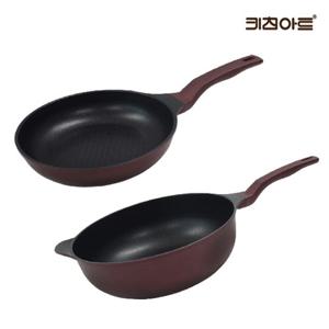 [BJ] 키친아트 금상첨화 티타늄코팅 인덕션 후라이팬세트 2종D 후32+웍32